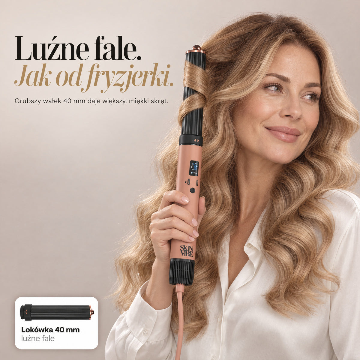 Lokówka 40 mm SkinVibe Nuvia AirPlasma - luźne fale